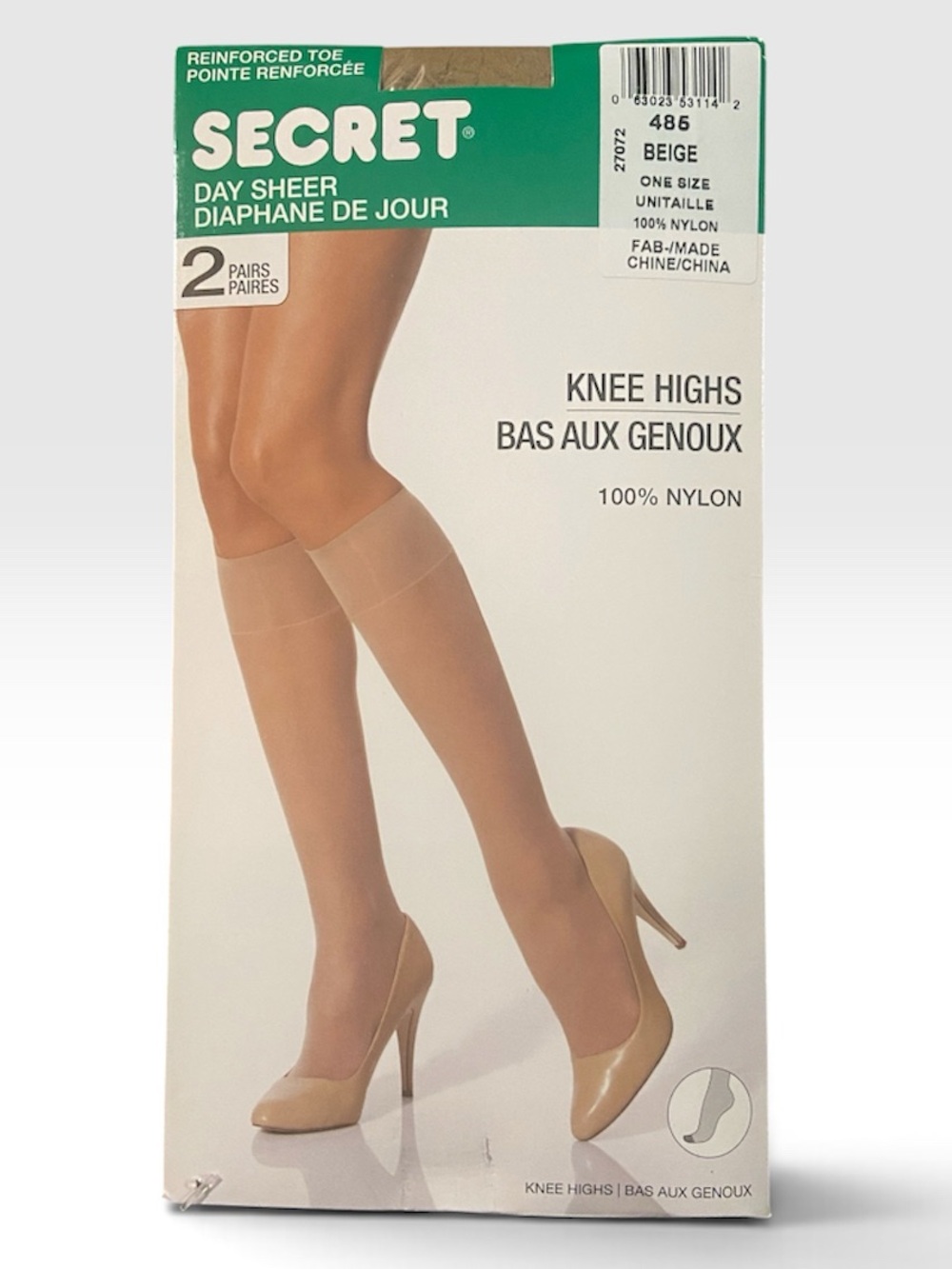 Secret Day Sheer Knee Highs - Beige NWT
